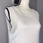 BKE Red Buckle white sleeveless sheer button back blouse Photo 2
