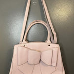Crossi Pink Bow Satchel Bag Womens Faux Leather Top Handle Crossbody Purse Photo 0