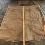 ALC Frank ALC Womens size 8 Brown Mini Dane A Line Skirt Back Zip Oversized Pockets Cotton Photo 95