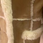 Steve Madden - Rare Genuine leather faux fur Vintage sherpa coat tan and cream M Photo 4