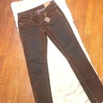 Almost Famous Burnout velvet jeans Junior size 7 Brown New NWT Photo 3
