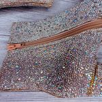 Betsey Johnson cady rhinstone embellished ankle boots booties silver pointed toe boots 8.5 Photo 2