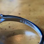 Natural Tanzanite White Diamond Sterling Silver Ring Size 6.75 Photo 5