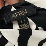 Afrm Avian Zebra Print Halter Neck Slit Midi Dress Sz S Black Photo 6