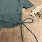 ZARA  Teal Ruched Side Tie Top Photo 1