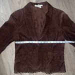 Y2k gems Vintage La Belle Dark Velvety Brown Corduroy Eyelet Blazer Jacket Size L Photo 6