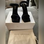 Good American Black Terry Slip On High Heel Sandals Photo 7