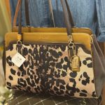 Coach MADISON KIMBERLY OCELOT CARRYALL HANDBAG 25207 COA Photo 0