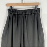 Locker Room Satin Black Adjustable Hem Relaxed Straight Leg Pleated Pull Photo 4
