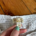 Rebellion  Again White Crochet Square Neck Smocked Back Crop Top medium Photo 1