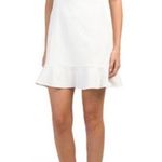 BCBGeneration White Sleeveless Dress with Ruffle Hem Photo 0
