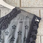 Johnny Was Vintage  Vest Crochet Black Boho Eyelet Embroidered Size Small Photo 8