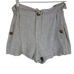 Topshop Cream Paper Bag Linen High Rise Shorts 6 Photo 1