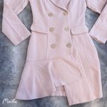 Korean Pastel Lilac Purple Gold Buttoned Blazer Bodycon Fit Ruffle Mini Dress Size XS Photo 7