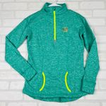 Ivory Ella ‎ Womens Pullover Small Teal Green Half Zip Pockets Elephant Logo Photo 11