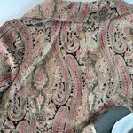 Vintage 90s Paisley Velveteen Blazer Jacket 18w Brown Pink Red Turquoise Photo 6