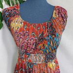 Dots Boho Print Multi Color Maxi Dress Red Size L Photo 1