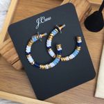 J.Crew New  Zigzag Interlocking Bead Hoop Earrings Photo 0