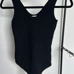 Abercrombie & Fitch Abercrombie Black Ottoman Ribbed Scoop Neck Bodysuit  Photo 0