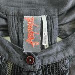 Free People  Black Boho Gauze Tunic Oversized Blouse Size Small Photo 1