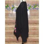 Umgee Womens Black Open Front Floral Embroidered Cardigan Cover Up Size M/L Photo 6