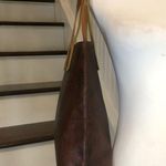 ETRO Milano Red Paisley Vachetta Leather Shoulder Bag Tote Interior Pocket Photo 3