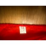 None Burnout Velvet Floral Fringe Shawl Scarf Red Purple Sheer Wrap 100% Silk Photo 3