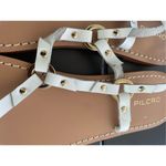 Pilcro  Anthropologie Harness Tie up White Leather Thong Sandals Size 8M Photo 9