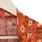 SO  Plus size XXL floral rust color orange long sleeve cowl neck dress prairie La Photo 3