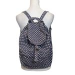 Baggu Drawstring Backpack Blue & White Polka Dot Cotton Canvas Small MidSize Bag Photo 1