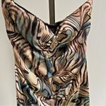 Xscape Strapless Ruched Marble Swirl Gown Size 6 Y2K Rhinestone Forma Blue Photo 3