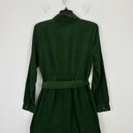 J.Crew  Long Sleeve Corduroy Shirt Dress Cotton Pine Green Belted US 8 NWT Photo 7