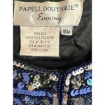 Papell Boutique Vintage  Evening Silk Jacket 16W Black Blue Sequins Beaded Photo 1