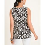 Chico's Neutral Black Tan Geometric Sweater Tank Size Medium Photo 7