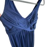 David's Bridal Navy Blue Sleeveless Chiffon Draped Pleated Bride's Maid Dress 8 Photo 2