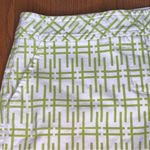 Trina Turk Stretch Cotton Geometric Print Mid-Rise 7" Shorts Green White Size 6 Photo 3