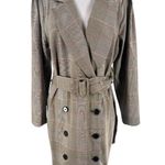 Eloquii NWT  Plaid Puff Sleeve double breasted Blazer Dress brown pink sz 16 Photo 2
