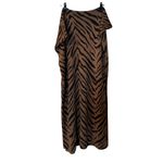Animal Print Knit Wrap Scarf Brown Black OS Photo 2