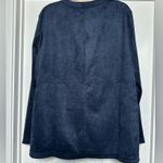 J.Jill Dark Blue Suede Like Oversized Women’s Drape Front Cardigan Sweater XL Photo 5