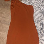 Pretty Garden Orange One-Shoulder Dress Photo 0