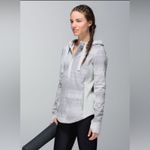 Lululemon Post Sweat Pullover in Righteous Stripe Silver Spoon / Heathered Light Grey Photo 2