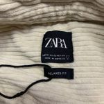 ZARA Corduroy Shirt Womens Size XL Cream Jacket Relaxed Fit Button Down Long Photo 4