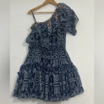 MISA Los Angeles  KLEID EZRI One-Shoulder Floral Tiered Dress 100% Viscose Photo 6