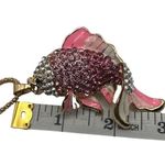 Betsey Johnson  Pink Rhinestone Lovely Carp Fish Pendant Chain Necklace Photo 6