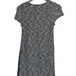 Ann Taylor  Black White Tweed Textured Short Sleeve Fitted Mini Dress Cotton Photo 7