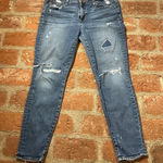 J.Crew Toothpick Skinny Denim Jeans Women's 32 Blue Low Rise Distressed Photo 0