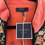 Kaari Blue  Orange Embroidered Open Front Jacket Blazer Boho Size XS NWT Photo 2