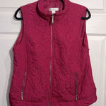Christopher & Banks  Quilted Mock Neck - Fuchsia/Pink Paisley - Size Petite Large Photo 0
