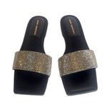 Good American Crystal Crush Standout Slides flats sandals Black Size 10 Photo 2