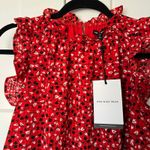 Who What Wear Women's Red Floral Ruffle Trim Sleeveless Dress - Size Small - NWT Photo 2